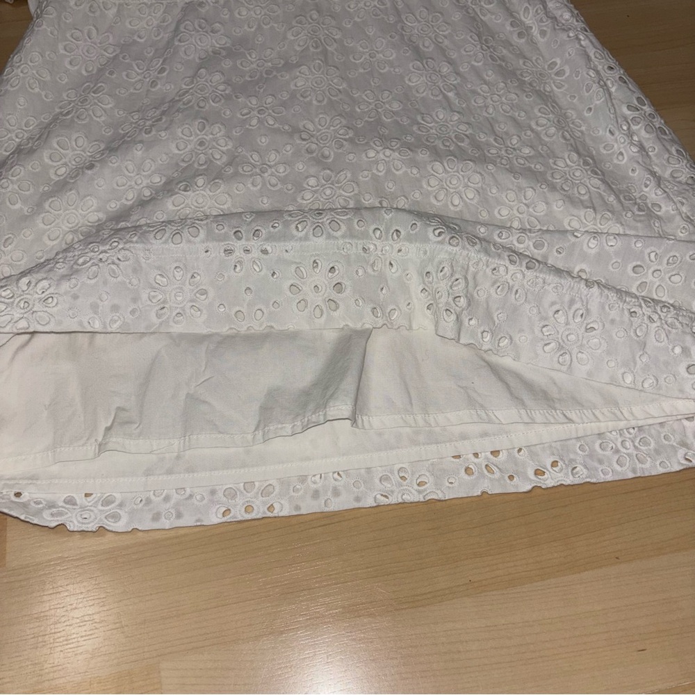 Veronica Beard Jiya Eyelet T-Shirt Dress in White Size Large Coquette Soft Girl - Picture 9 of 13